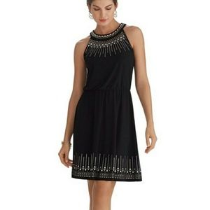White House Black Market Embellished blouson dress